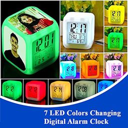 generic Plastic Devi Gifts - Customized Backlight Photo Digital Alarm With Multicolour LED Bedtime Clock, 25 Cm X 8 Cm image 3