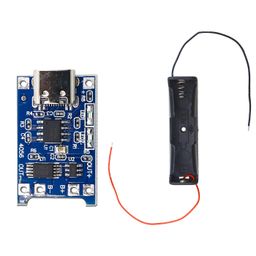 Electronic Spices Combo of TP4056 5V C-Type Lithium Battery Charging modules with 18650 Battery Holder image 1