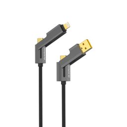 Stuffcool Quad Pro Max 4 in 1 Metal Braided Cable 1.5m 240W Rugged e-Marker chip gold plated connectors with lightning to type C, type C to C, Lighting to type A best for iPhones, Macbooks,Laptops image 1