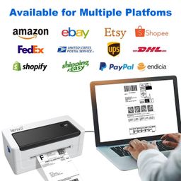 lenvii Multi-Size Thermal Label Printer(2“/3”/4") | 127mm/s High-Speed 203DPI (No Ink Needed) | USB Barcode Printer for Amazon/FK/DHL | Windows & Mac Compatible | Label Maker for FBA/Ecom Express image 4