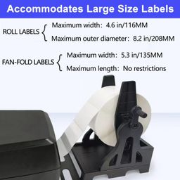 lenvii Label Holder Rewinder, External Rolls Label Holder for Large Size Rolls and Fanfold Labels, Shipping Label Stand, Desktop Thermal Label Printer Accessory Supplies for Home, Office (Black) image 3