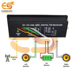 Electronic Spices Wireless Hi-fi Bluetooth MP3 USB FM Player Module with Remote, Stereo, Volume, Bass and Treble Control Complete Amplifier System image 5