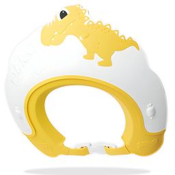 Bembika Baby Shower Cap For Washing Hair Soft Bathing Baby Shower Cap For Eye & Ear Protection  Dino Yellow-25