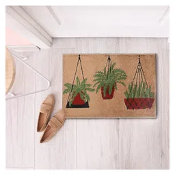 saral home Saralhome Micro Polyester 3 Pots Door Mat Beige. 40cm x 60cm-picture-16