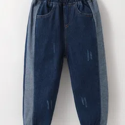 Kookie Kids Full Lengths Solid Colour Distressed Jeans with Pockets - Blue-picture-20