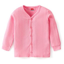 Babyhug Full Sleeves Solid Thermal Vest - Pink-image-68