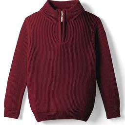 Pine Kids Knit Full Sleeves High Neck Solid Color Pullover Sweater - Wine-image-63