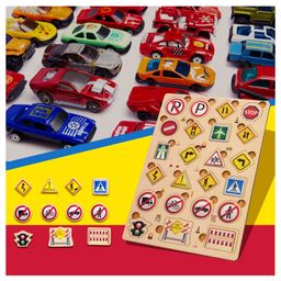BitFeex Wooden Board Peg Puzzles Pack of 6 - Multicolour image 2