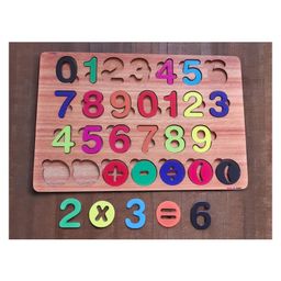 Fiddlys Wooden Educational Puzzle, Alphabet Shapes and Numbers Learning Toy (Number) image 2