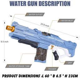 YAMAMA Rechargeable Electric Water Gun Toy with High-Pressure Continuous Shooting 450 ml capacity Automatic water filling| Holi water Gun- Color May Vary image 3
