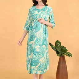 GOLDSTROMS Tropical Print Flared Sleeve A-Line Dress-image-87