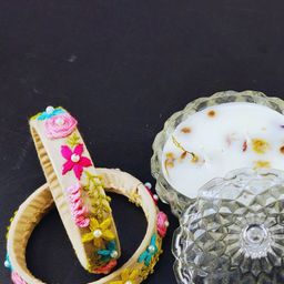 TheYUGO Set Of 2 Artificial Beaded Embroidered Bangles image 2