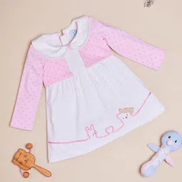 Nauti Nati Girls Polka Dot Cotton  Peter Pan Collar A-Line Dress-image-76