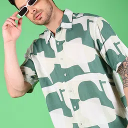V-Mart Men Abstract Printed Spread Collar Casual Shirt-image-28