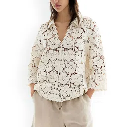 H&M Linen-Blend Drawstring Shorts-image-0