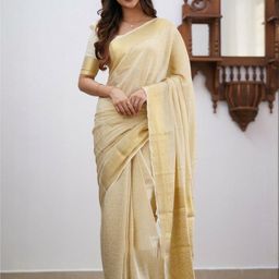 CANBIA Woven Design Zari Silk Blend Banarasi Saree-image-22