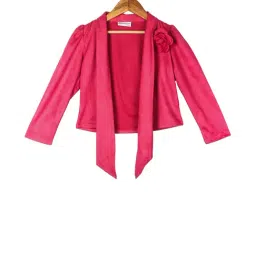 Peppermint Kids Fuchsia Solid Shrug-image-87