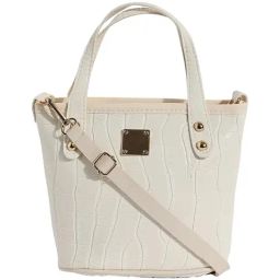 HauteSauce White Textured Small Handbag-14