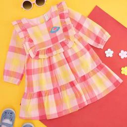 Pantaloons Baby Multicolor Cotton Chequered Full Sleeves Dress-image-52