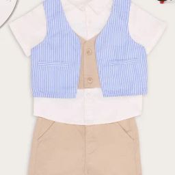 Pantaloons Baby Infant Boys Bright White Shirt, Shorts & Jacket-image-75