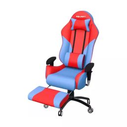 REKART Ergonomic Adjustable Revolving Office, Gaming Chair With Footrest (RGCF-5) Red & Blue-5