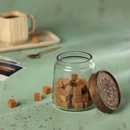 ellementry Transparent Glass Jar with Lid (500 ml) - Set of 1-1