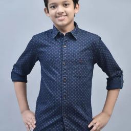 Crimsoune Club Kids Navy Floral Print Full Sleeves Shirt-picture-24