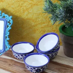 VarEesha Spring Blue Mango Wood Veg Bowls (150 ml) - Set of 4-77