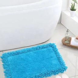 Saral Home Light Blue Cotton Bath Mat 40X60 cm-image-7