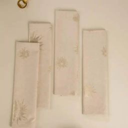 Freedom Tree Brahmakamal Cotton Gold Dinner Napkin - Set Of 4-23
