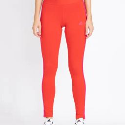 Adidas Red Striped Slim Fit High Rise Tights-4