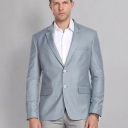 AD by Arvind Light Blue Regular Fit Blazer-image-63