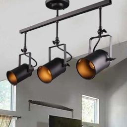 Homesake Black Metal Industrial 3-Light Flush Mount Ceiling Lights-image-2