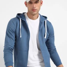 Campus Sutra Blue Regular Fit Hooded Sweatshirt-picture-46