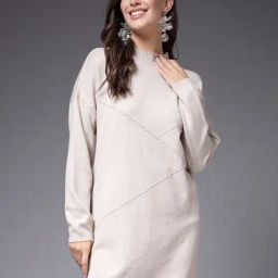 Mafadeny Beige Self Design Sweater-picture-15