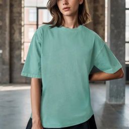 Bewakoof Granite Green Oversized Acid Wash T-shirt-picture-39