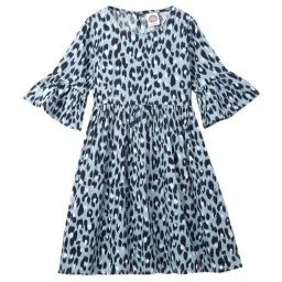 Cub McPaws Kids Blue Cotton Printed Dress-image-68