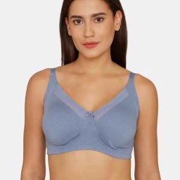 Zivame Blue Non-Padded Full Coverage Bra-image-5
