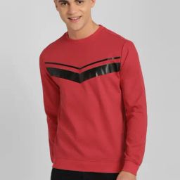 Allen Solly Red Cotton Regular Fit Printed Sweatshirt-image-71