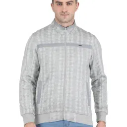 Monte Carlo Grey Regular Fit Self Pattern Sweatshirt-picture-25