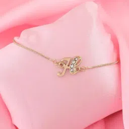 Estele Gold-Plated H Initial Bracelet with Crystals for Women-image-62