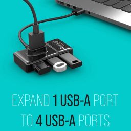 Quantum QHM7532 4 Port USB Hub 1 Port 3.0 & 3 Port 2.0 with High Speed Data Transfer (Black) image 4