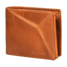 SASSORA Opal Tan Leather Small Bi-Fold Wallet for Men image 4