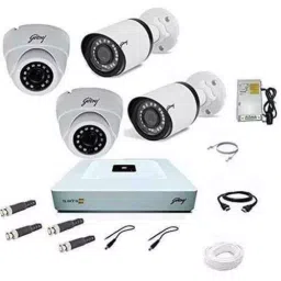 Godrej SeeThru 1080P Full HD White CCTV Camera Kit without Hard Disk, Godrej 2 MP 2 DOME 2 BULLET-13