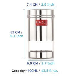 HAZEL Silver Stainless Steel Small Container (0.4 L) - Set of 2 image 4