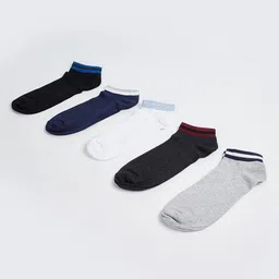 max Men Pack Of 5 Color-Block Ankle-Length Socks image 2