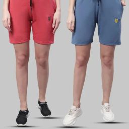 Vimal Jonney Pink & Dark Grey Cotton Sports Shorts - Pack of 2-picture-41