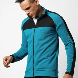 Campus Sutra Blue Regular Fit Colour Block Jacket-picture-40