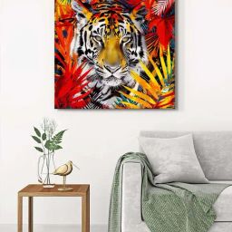 999Store Multicolor Canvas Jungle Tiger Wrapped Painting-73