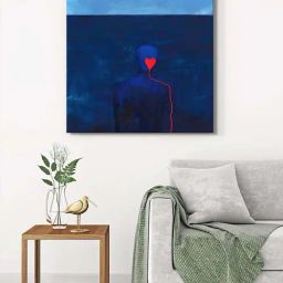 999Store Blue Canvas Ocean Heart Wrapped Painting-image-73